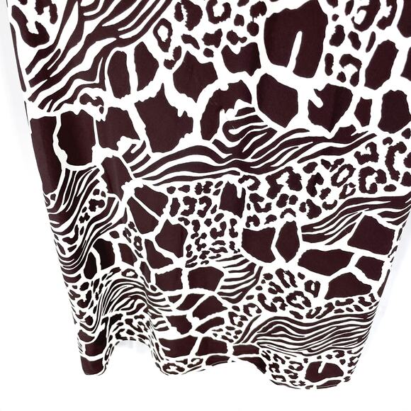 Adam Lippes Animal Print Silk Slip Dress White Brown V-Neck Sleeveless Sz 4 - Picture 8 of 12